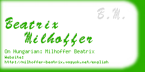 beatrix milhoffer business card